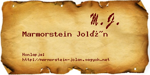 Marmorstein Jolán névjegykártya